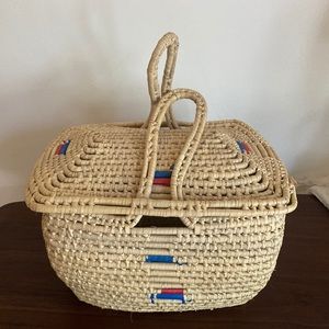 Handmade palm Open Weave Basket